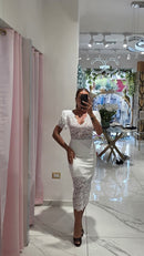 Abito Venere Lace in Pizzo con Cerniera sul Retro