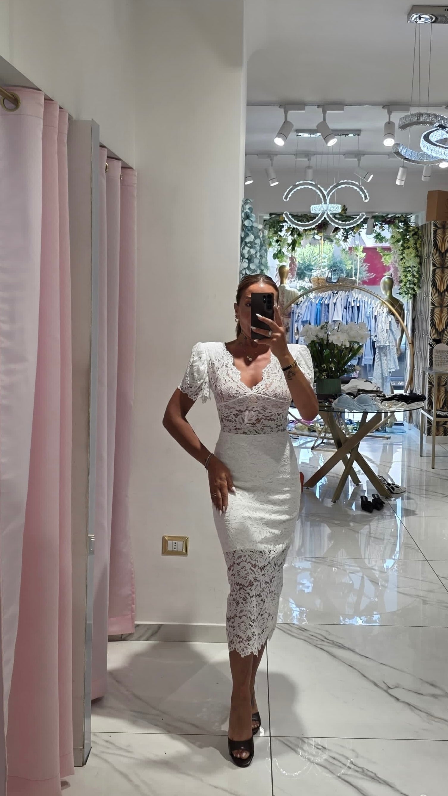 Abito Venere Lace in Pizzo con Cerniera sul Retro