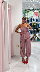 Set Gingham Rosso