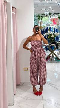 Set Gingham Rosso